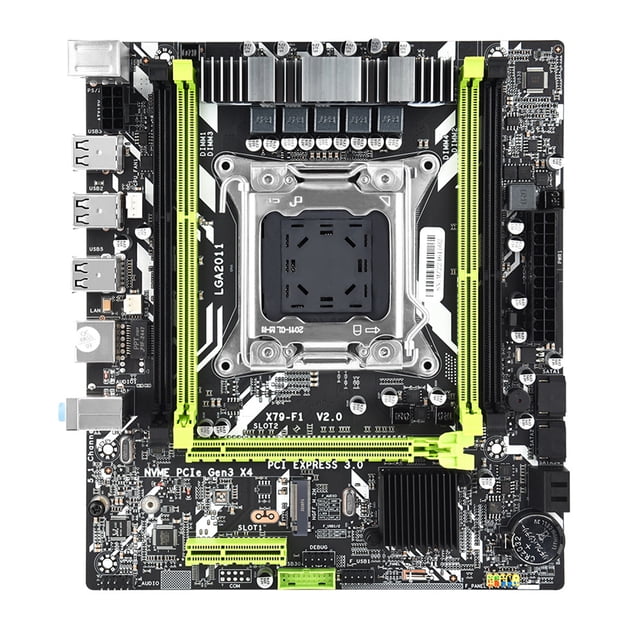 Placa base X79-F1 E5 V2 Placa base 128GB 4 Ranura DDR3 SATA2.0 para Xeon 2011 E5 V2