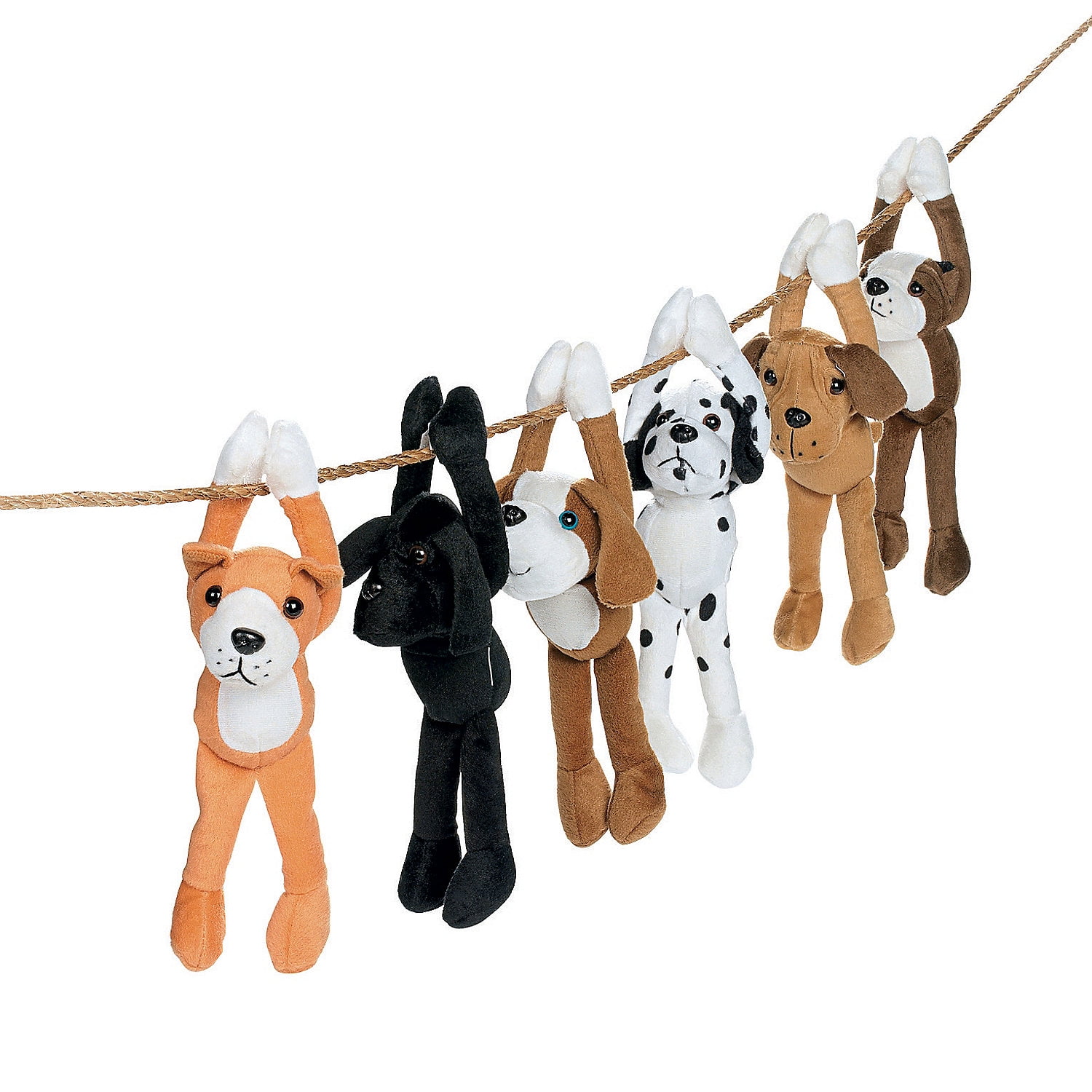 Fun Express Plush Long Arm Dogs W/velcro Paws Toys Plush Long