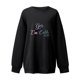 thumbnail image 2 of Gibobby Sudaderas con cremallera Sudadera casual de manga larga con cuello redondo para mujer, lindo de Porint, ajuste relajado (Negro, M), 2 of 4