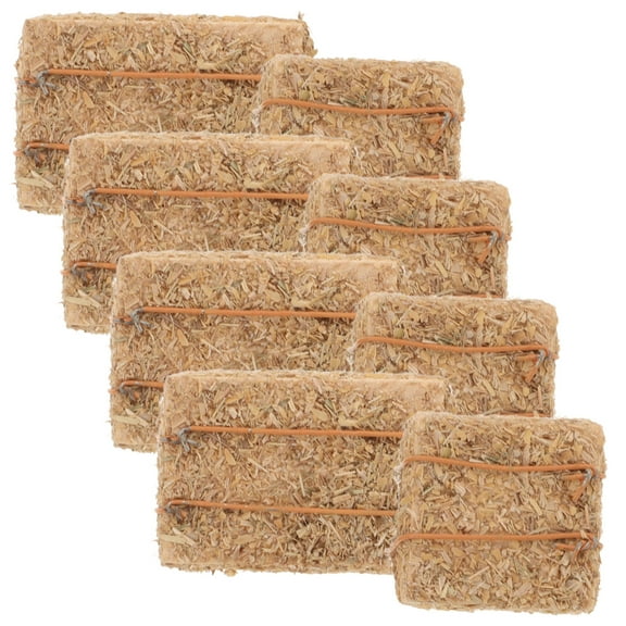 8pcs Mini Hay Bale Faux Autumn Display Small Straw Bale DIY Autumn Harvest Props Stackable Mini Haystacks Doll House Mini Ornaments