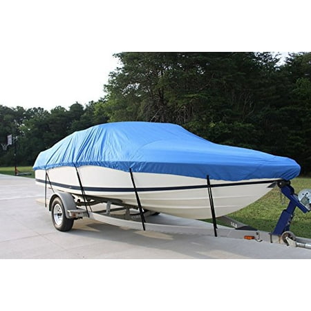 - NEW VORTEX 5 YEAR CANVAS HEAVY DUTY BLUE VHULL FISH SKI RUNABOUT COVER FOR 17 to 18 to 19' FT BOAT, IDEAL FOR 96