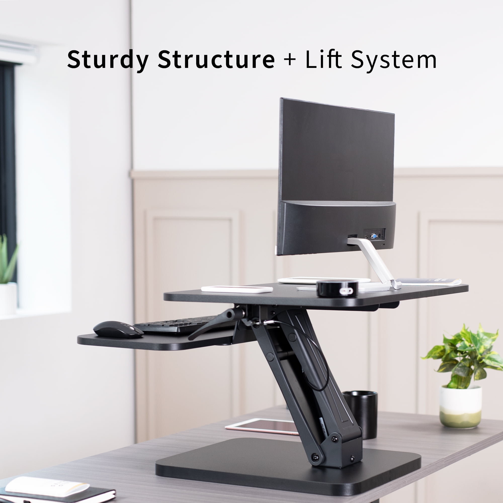 VIVO Height Adjustable Standing Desk Gas Spring Riser 25" Tabletop Sit Stand