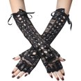 thumbnail image 1 of Guantes sin dedo de encaje Guantes de codo largo para la fiesta de disfraces. esquí esquí Gafas de esquí, 1 of 4