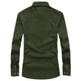 thumbnail image 4 of IROINNID On Sale Shirt with Pocket for Men Long Sleeve Turndown Military Long Sleeve Top Jacket,Olive Green, 4 of 7