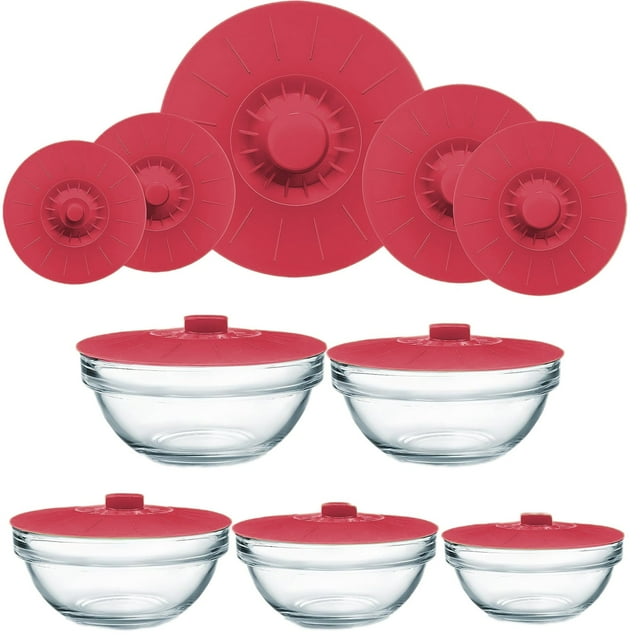 Wzzjkit Kitchen Gadgets Silica Gel Pot Cover Self Priming Sealing Bowl Cover Microwave Heating Refrigerator Fresh Cover Household Kitchen Easy Cleaning Kitchen Tools