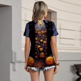 thumbnail image 5 of IYYVV Funny Graphic tees for women Pumpkin Ghost Halloween Costumes Crewneck Shirts Short Sleeve T-Shirts Light Purple L, 5 of 5