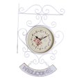 thumbnail image 4 of Reloj de pared nórdico de doble cara perfecl Metal de hierro Blanco, 4 of 8