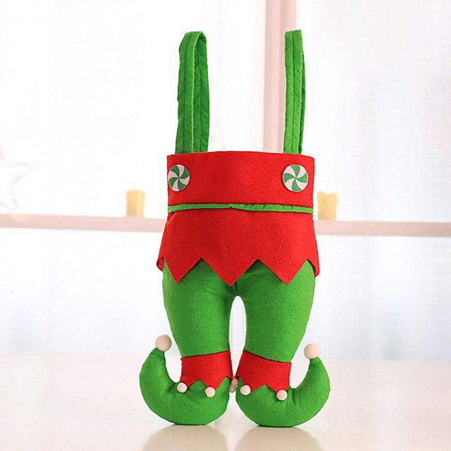 Bolsas de regalo, pantalones de duende navideño, bolsa de regalo para niños, bolsa de dulces de duende navideño, rendimiento inigualable