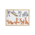 thumbnail image 1 of Tropical Animals Wall Art with Frame, Australian Kangaroos and Koala Bears in Different Positions Art Print, Printed Fabric Poster for Bathroom Living Room, 35" x 23", Brown Grey, by Ambesonne, 1 of 2