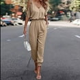 thumbnail image 6 of Riforla Jumpsuit for Womens Dressy Casual 2024 Romper Cold Shoulder Outfits for Summer Jumpsuits for Women Beige S, 6 of 6