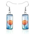 thumbnail image 1 of FeiraDeVaidade Tulip Flower Earrings Time Stone Bar Glass Pendant, 1 of 6