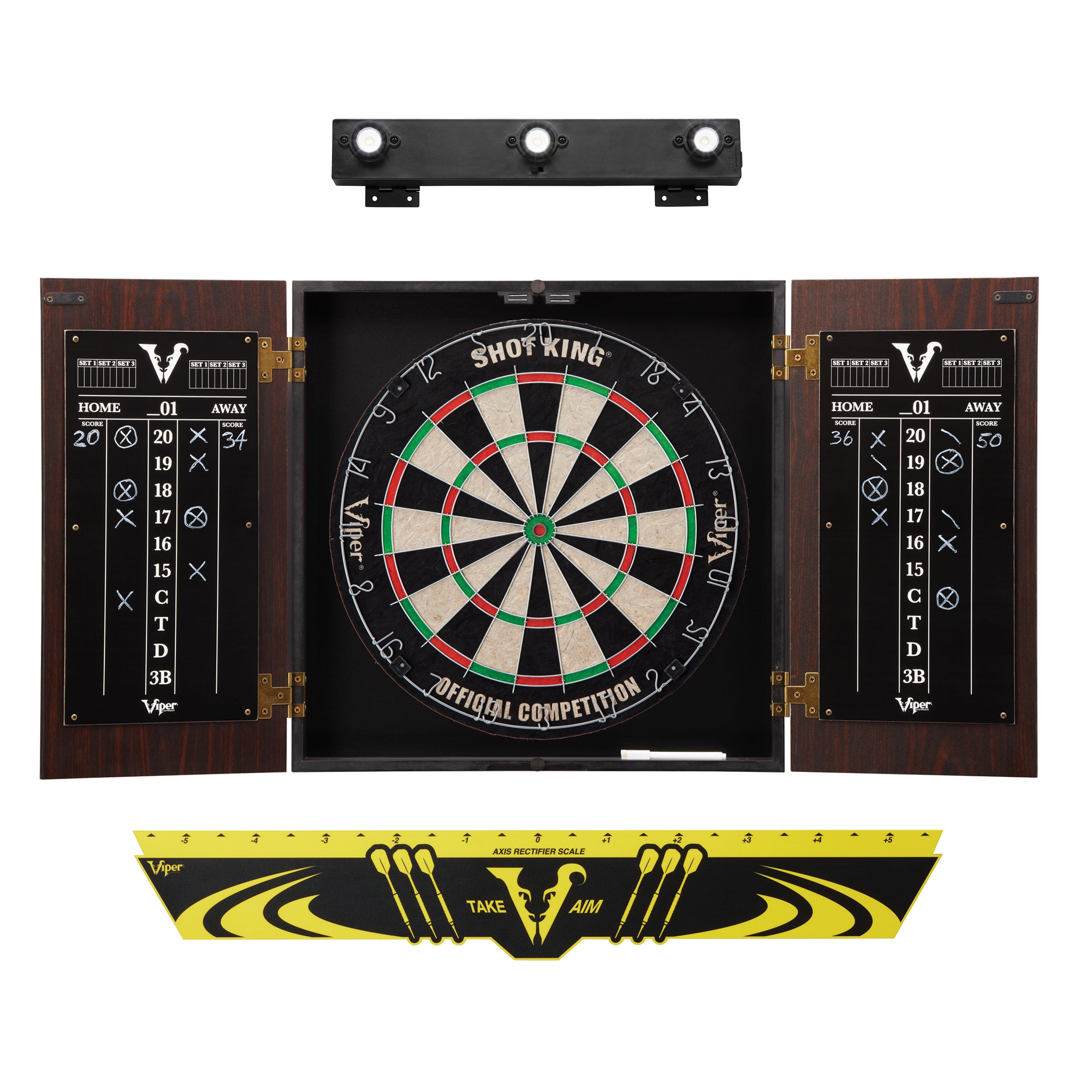 Dartboard & Cabinet 2 sets of Darts Target World Champion Home Dart Centre 
