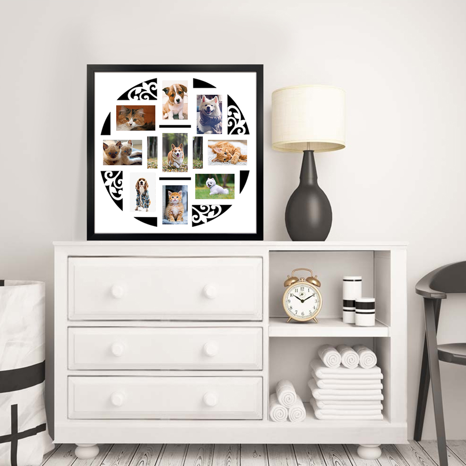 4x6 Collage Picture Frames 2 Pack, 9 Opening Black Multi Photo Frame