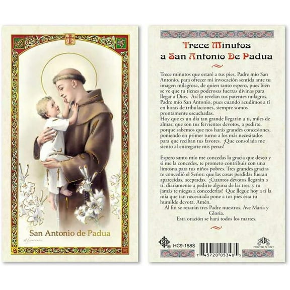 Gigi's Classy Kids Trece Minutos a San Antonio de Padua Laminated Prayer Cards, 25 Pack (Spanish)