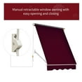thumbnail image 6 of 6' Retractable Window Awning - Manual Drop Arm Sun Shade for Patio, Balcony, Wine Red, 6 of 9