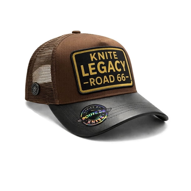 Knite Gorra Trucker Route 66 Legacy Cafe con Visera Tipo Piel Malla Biker Hombre