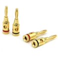 thumbnail image 5 of 4 unidades de conector de audio chapado en oro, conector de tipo de tornillo abierto para altavoz de cine en casa, placas de pared, 11 Feliz Sencillez, 5 of 5