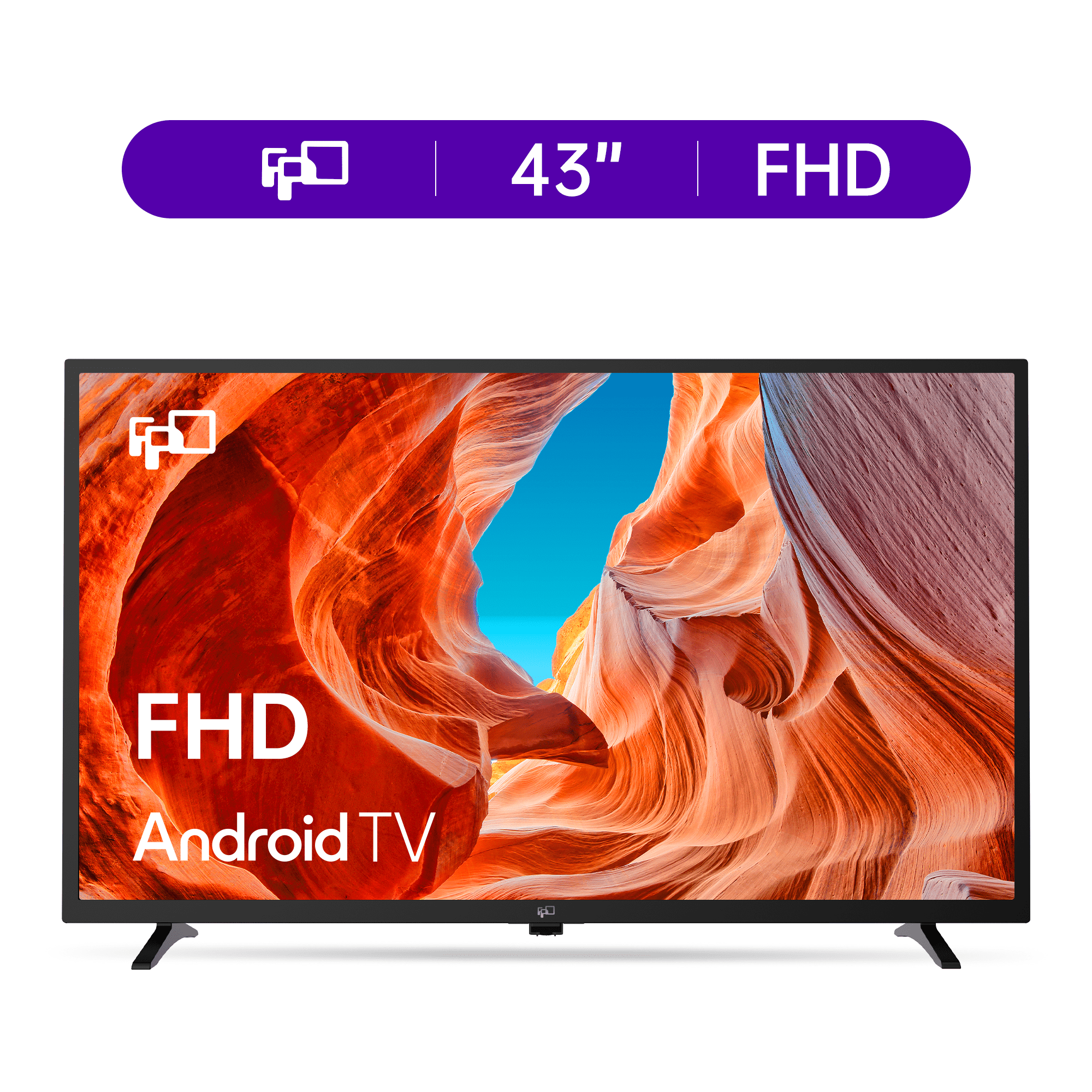 FPD 43-inch Smart TV, 1080P FHD Android TV with Google Play Built-in Chromecast, Dolby Audio, Hdr 10, Flat Television with Assistant Voice Control