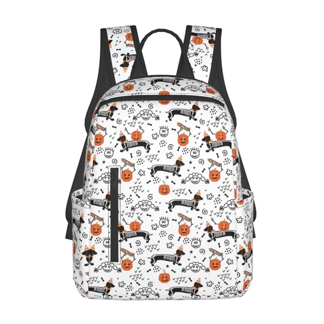 Balery Halloween Dachshund Mochila Ligera para Hombres y Mujeres – Resistente y Impermeable, Ideal para la Escuela, el Trabajo, los Viajes y el Uso Diario