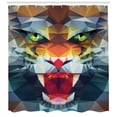 thumbnail image 3 of Ambesonne Tiger Shower Curtain, Abstract Portrait Animal, 69"Wx70"L, Multicolor, 3 of 3