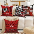 thumbnail image 4 of Valentines Day Throw Pillow Covers 18x18 Set of 4,Red Buffalo Plaid Heart Love Decorative Pillow Cases for Bedroom Sofa Couch, 4 of 6