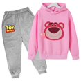 thumbnail image 3 of Conjunto de sudaderas con capucha Lotso para niños, Woody, Buzz Lightyear, sudaderas con capucha de Toy Story de dibujos animados para niños, camisetas y pantalones largos, traje de 2 piezas para niño, 3 of 5