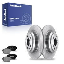 AutoShack 13.14" (333.7 mm) Rear Solid Brake Rotors   Ceramic Brake Pads | Replacement for 2009-2014 Acura TL | 6-PC Brake Kit