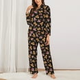 thumbnail image 2 of Sikiie Rose Flower Bear Women's Long-Sleeve Shirt and Full-Length Bottom Pajama Set (s-xxl)-Large, 2 of 7