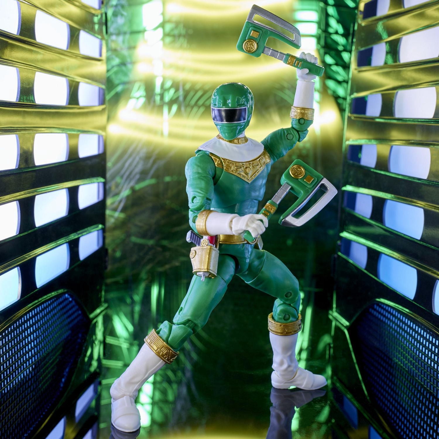 Power Rangers Lightning Collection, figurine de collection haut de gamme Zeo IV Ranger vert de 15 cm avec accessoires