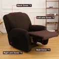 thumbnail image 4 of Pack de 4 fundas para sillón elástico terciopelo liso marrón, 4 of 8