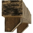 thumbnail image 4 of Ekena Millwork 6"H x 8"D x 72"W Rough Cedar Faux Wood Fireplace Mantel Kit with Ashford Corbels, Natural Golden Oak, 4 of 10