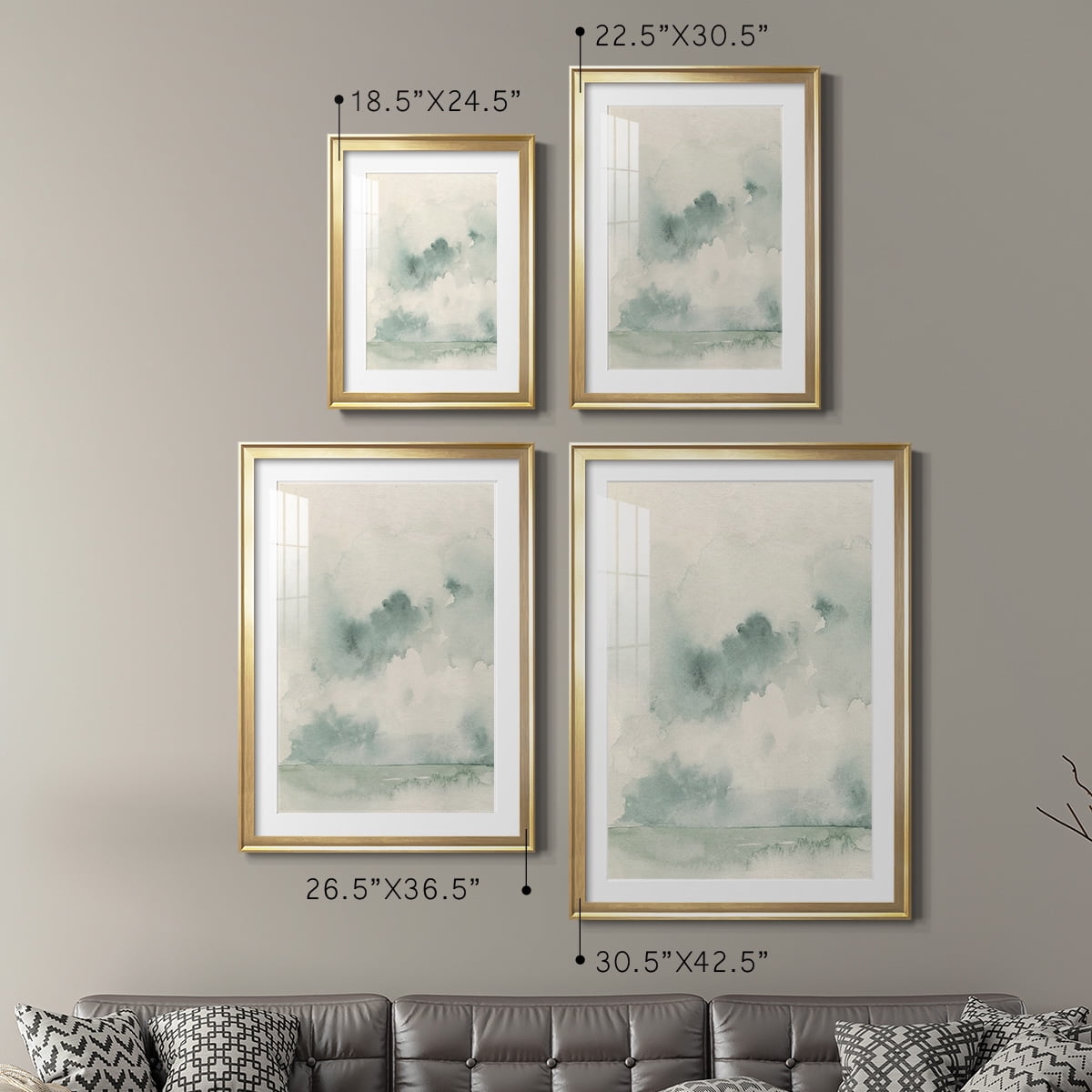 Wexford Home Ocean Impression I Premium Framed Print, 22.5" x 30.5" - Ready to Hang, Gold (Set of 2)