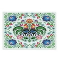 thumbnail image 1 of Folk Art Cutting Board, Traditional Folkloric Polish Wzory Lowickie with Flowers Leaves and Roosters, Decorative Tempered Glass Cutting and Serving Board, in 3 Sizes, by Ambesonne, 1 of 2