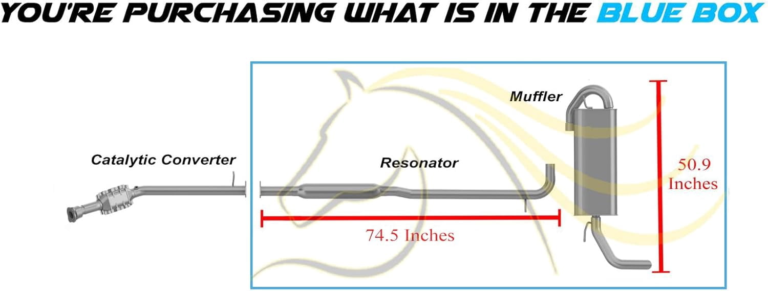 Northeastern Exhaust | Stainless Steel Resonator Pipe & Muffler Exhaust System Kit Fits 2005–2009 Chevrolet Equinox & 2006–2009 Pontiac Torrent 3.4L – Direct Fit