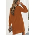 thumbnail image 3 of Women's Split V Neck Ruffled Sleeves Shirt Dress, 3 of 13