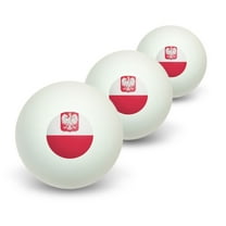 Poland Polish Flag Novelty Table Tennis Ping Pong Ball 3 Pack