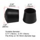 thumbnail image 2 of Cubierta de punta de tapa de pierna de goma para muebles, protector de suelo para patas de mesa, 16 piezas, negro, 18mm/5/7", 2 of 7
