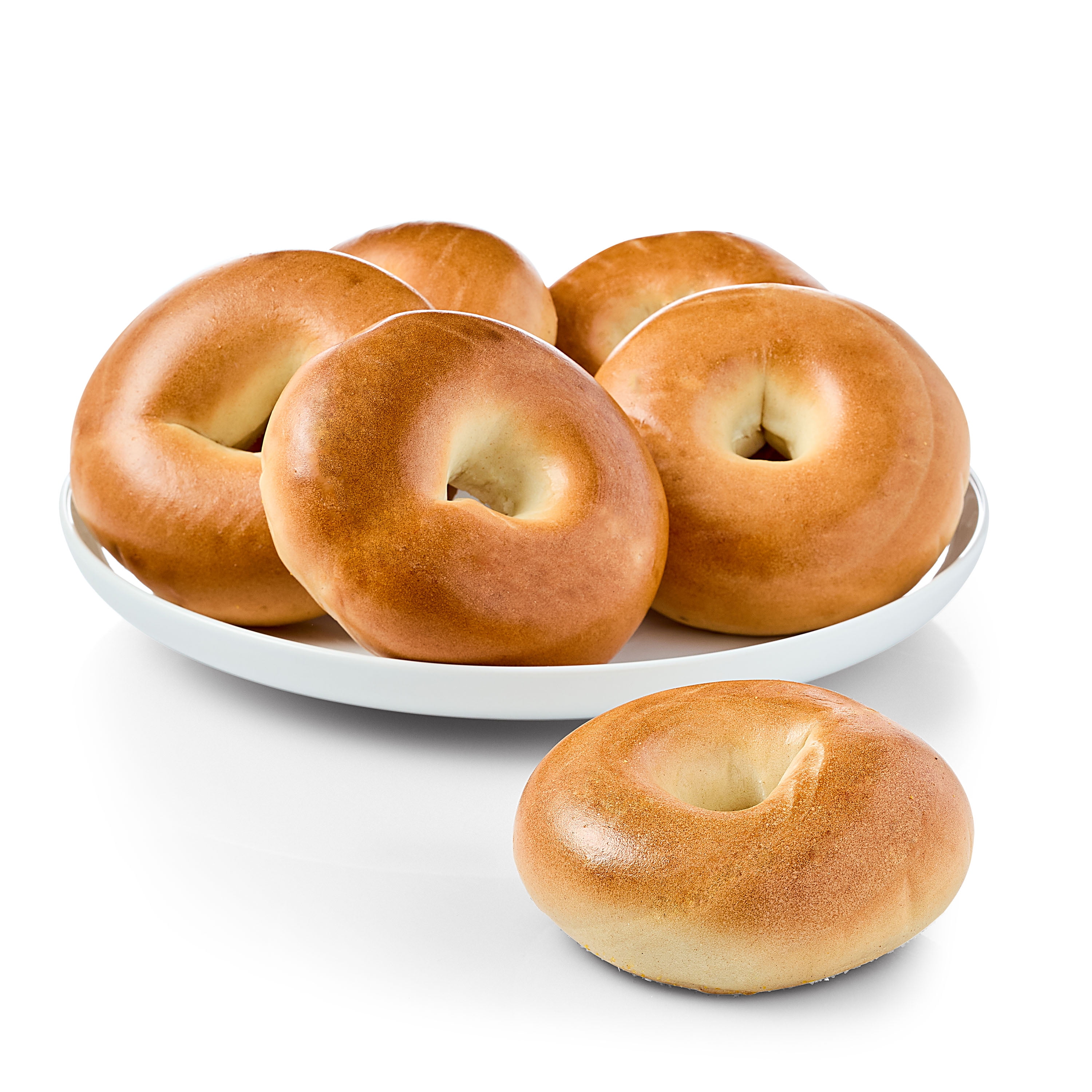 Marketside Fresh Soft Plain Bagels, Wheat and Barley Flour, Shelf-Stable, 22.8 oz, 6 Count