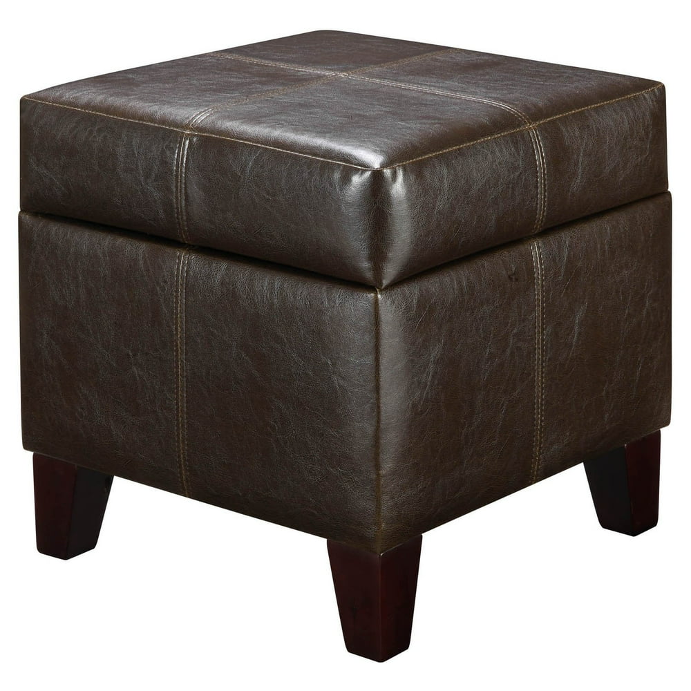 Dorel Living Small Square Storage Ottoman for Living Room, Espresso