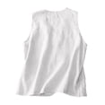 thumbnail image 5 of Women's Soild Color Single-Breasted Linen Vest, Sleeveless Casual Cotton Linen Waistcoat Jacket, Lightweight Summer Layering Piece for Tops and Dresses White L, 5 of 10