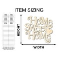 thumbnail image 2 of Unfinished Wood Home Sweet Home Shape - Word Craft - up to 46" 18" / 1/8", 2 of 5
