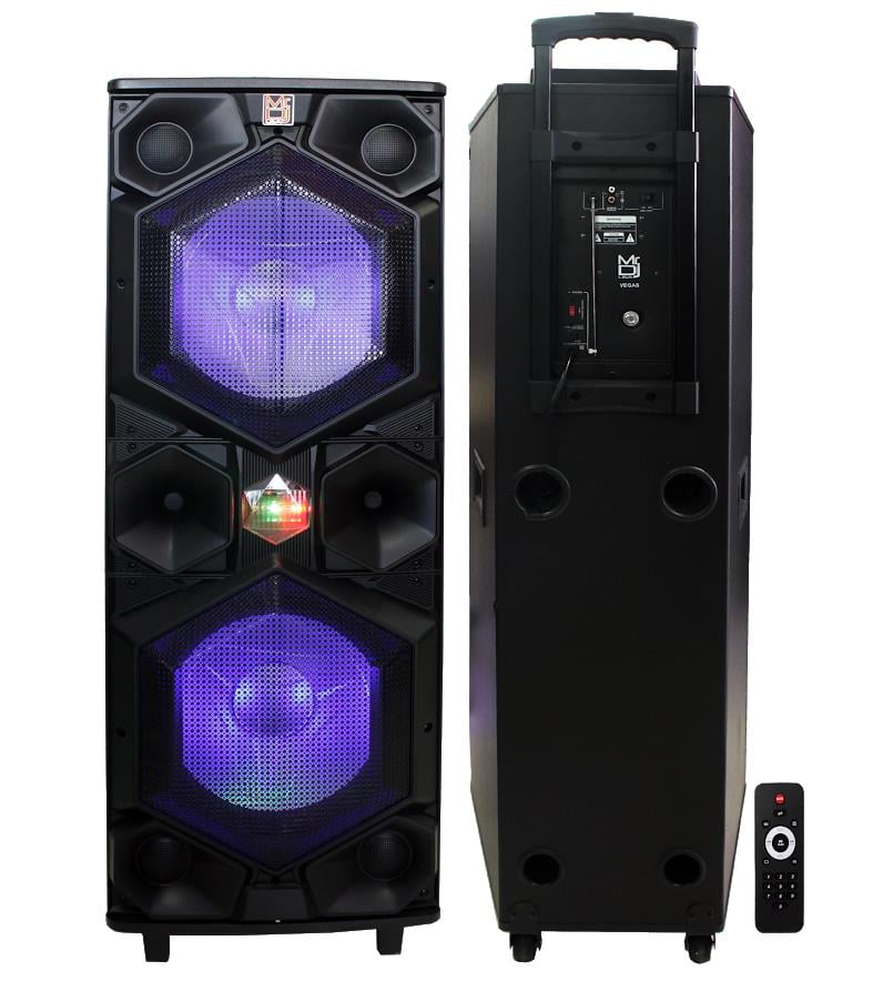 MR.DJ VEGAS DUAL 15" PROFESSIONAL PORTABLE SPEAKER w/BLUETOOTH