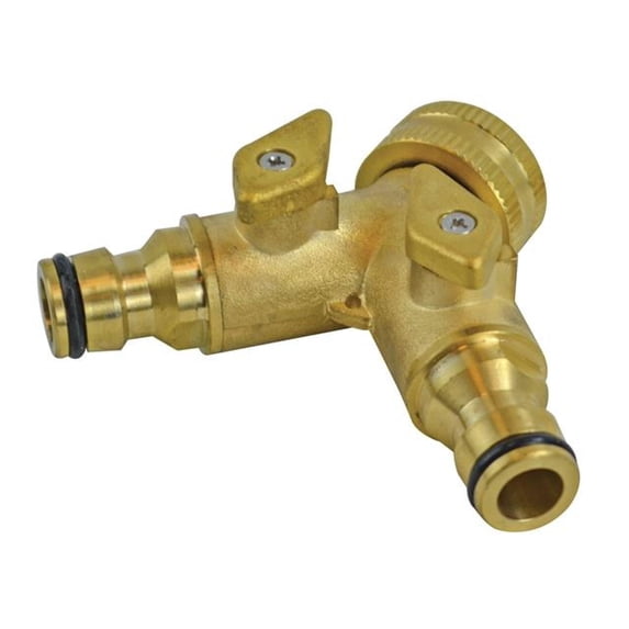 Faithfull - 2 Way Shut Off Valve 19mm (3/4in) to 2 x 12.5mm (1/2in)