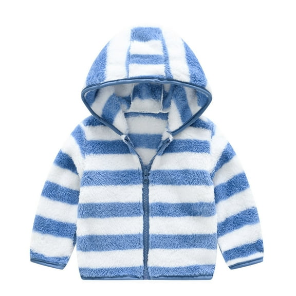 LUOGENLI Boys Jackets Size 10-12 Girls Boys Outwear Zipper Toddler Warm Striped Kids Hooded Thick Coat Baby Girls Girls Coat&Jacket Suit Jacket For Boys 14-16 Boys Jackets Size 14-16 Spring 2-3 Years