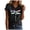 Black, variant on Womens Fashion Casual Dragonfly Printed V Neck Short Sleeve T Shirt Top