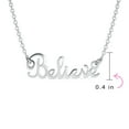 thumbnail image 3 of Bling Jewelry Womens Sideways Station Script Word Believe Pendant Necklace .925 Sterling Silver 16", 3 of 4