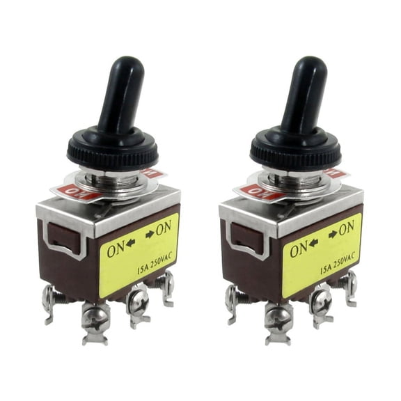 2X AC 250V 15A On/on 2 Position DPDT Toggle Switch with Waterproof Boot