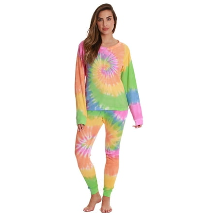 

Just Love Women s Tie Dye Thermal Pajamas Set