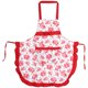 thumbnail image 1 of Delantal con estampado de rosas rojas y bolsillos para cocinar con estilo en la cocina y en el restaurante, 1 of 2