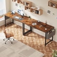 thumbnail image 5 of CONCETTA 55 Inch Computer Writing Desk with Storage Bag, Steel Frame for Home Office Study, Brown, 5 of 8